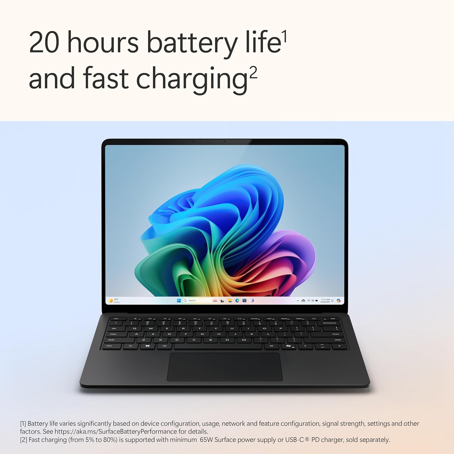 NEW Microsoft Surface Laptop (7th Edition) - Windows 11 Home Copilot + PC - 13.8” LCD PixelSense Touchscreen - Qualcomm Snapdragon X Elite (12 Core) - 16GB RAM - 1TB SSD - Graphite - ZXX-00059