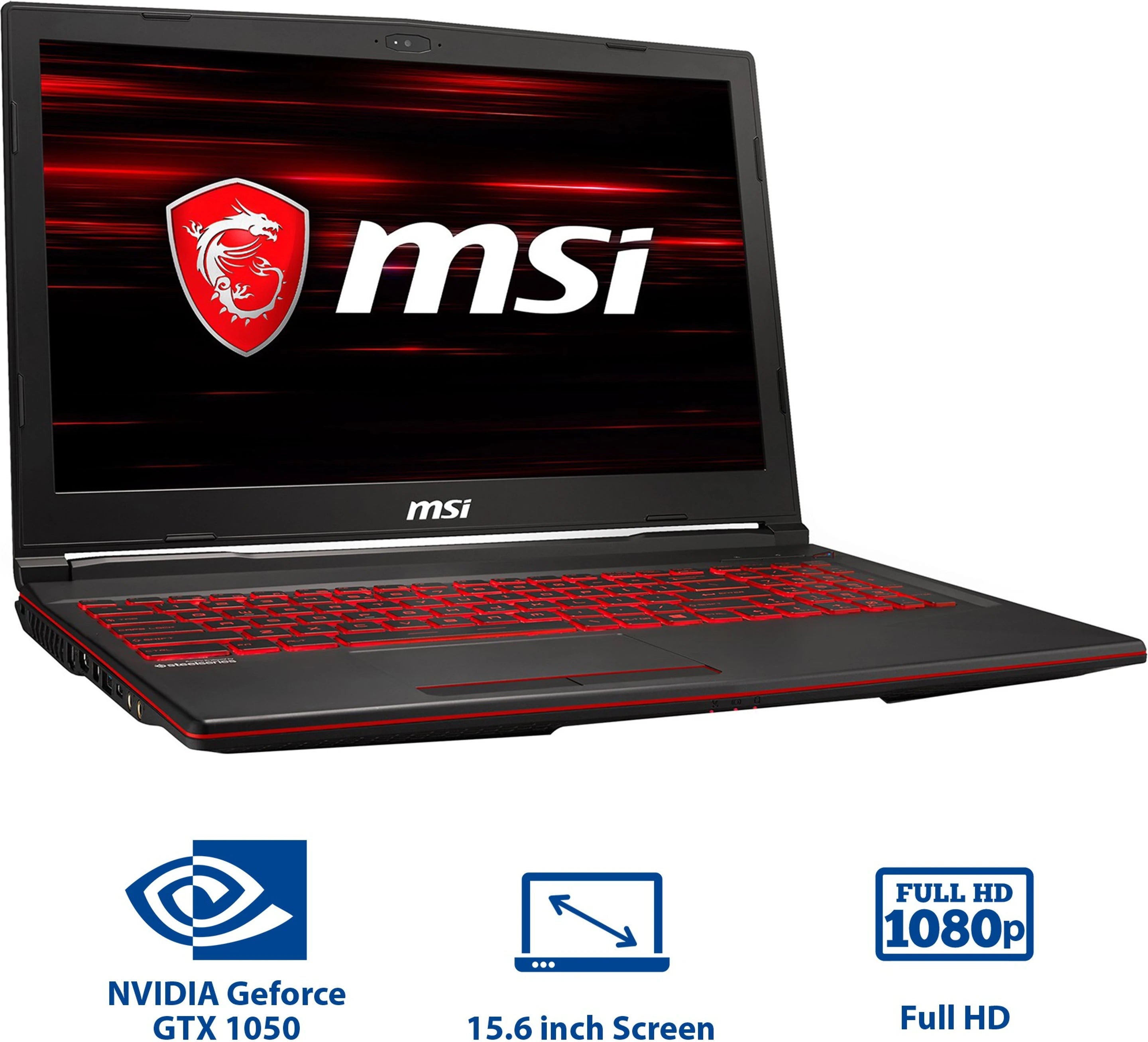 MSI GL Series Intel Core i5 8th Gen 8300H - (8 GB/1 TB HDD/Windows 10 Home/4 GB Graphics/NVIDIA GeForce GTX 1050) GL63 8RC Gaming Laptop (15.6 Inch, Black, 2.2 kg)